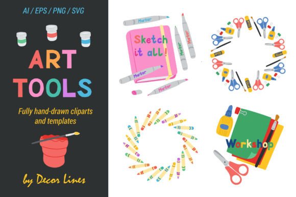 Art Tools Cliparts: A Designer's Review of These Graphics and Illustrations