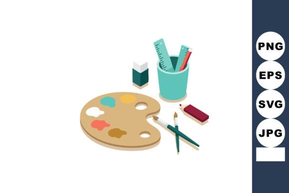 Artist Palette Paintbrushes Eraser Ruler Review