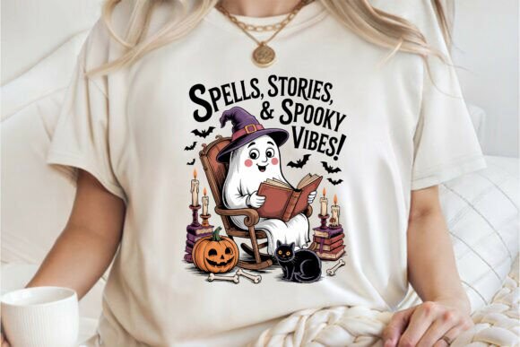 Bookish Halloween Ghost Shirt PNG: Graphics & Freebies Review