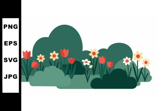 Colorful Spring Flowers and Green Bushes: A Graphics Review