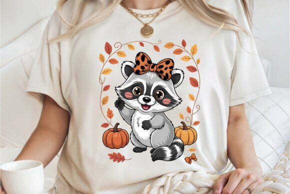 Cute Raccoon Autumn Vibes, Fall Tee PNG