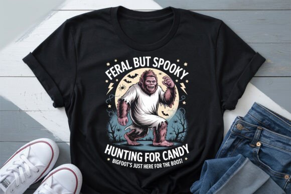 Feral Spooky Bigfoot Halloween PNG for Graphics and T-Shirt Designs