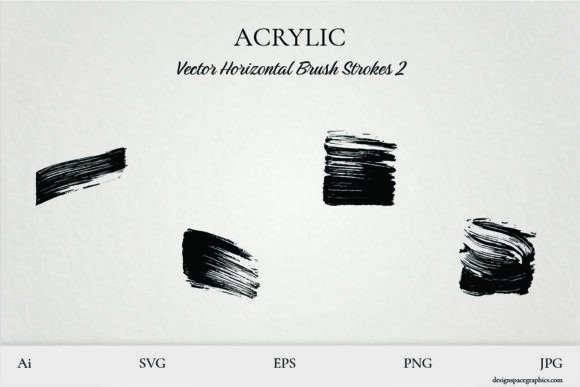 Grunge Acrylic Horizontal Brush Stroke 2 for Graphics and Crafts