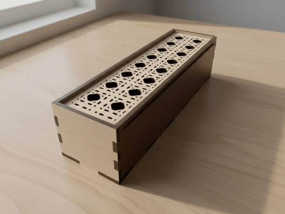 Laser Cut Pencil Box with Sliding Lid for Modern Boxes
