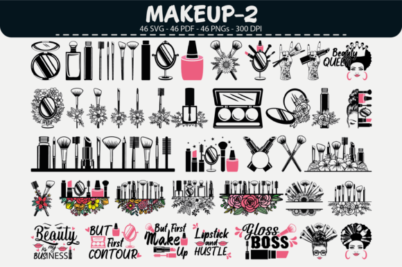 Makeup Clipart Bundle – 46 Designs for Modern Graphics