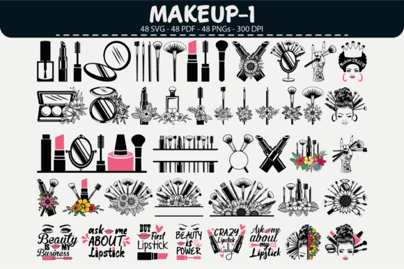 Makeup Clipart Bundle – 48 Designs for Modern Graphics