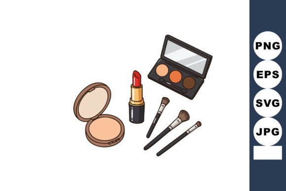Makeup Set with Lipstick, Eyeshadow Pale Graphics and Illustrations Review
