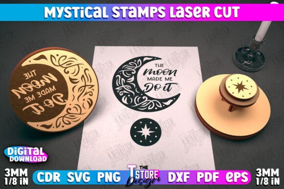 Mystical Book Stamp Laser Cut SVG Design Review