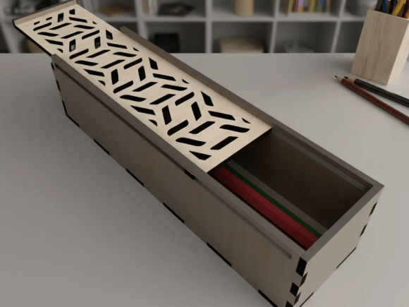Pen Case Template with Geometric Pattern Review