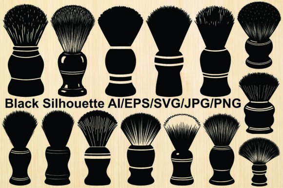 Shaving Brush Silhouette Vector Bundle: Essential Graphics for Illustrations