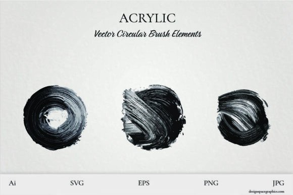 Vector Acrylic Circular Brush Strokes: Graphics for Decorative Elements